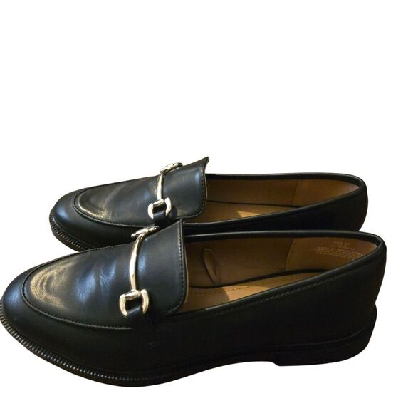 H&M Loafers Size 8/39 Horse Bit Buckle Shoe Black/Gold Preppy Old Money - Picture 9 of 13